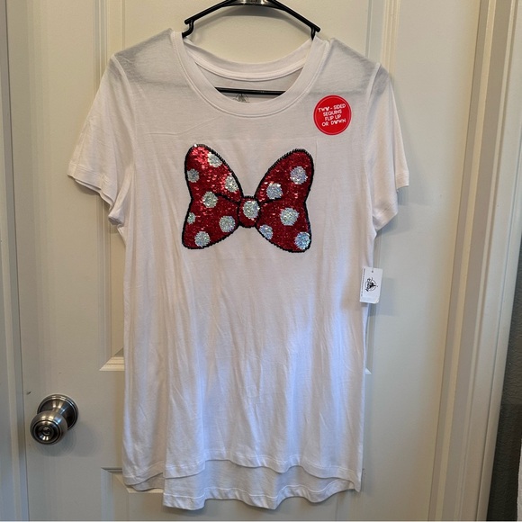 Minnie Shirt with Sequin Red Bow - Picture 1 of 4